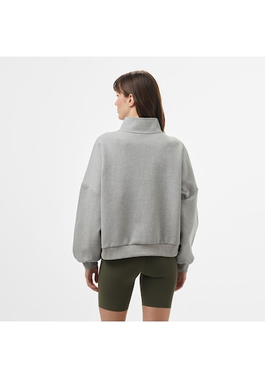 Vans Loose Mock Neck Kadın Gri Sweatshirt Cement Heather