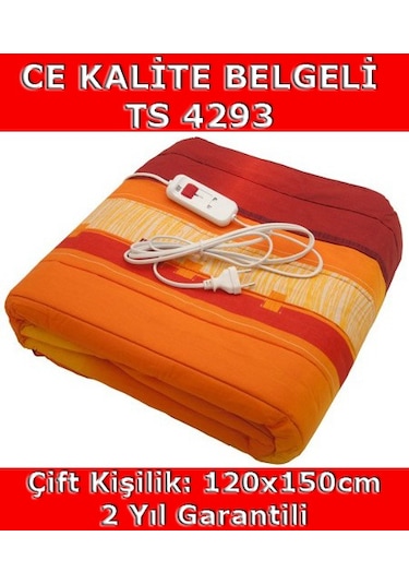 Meltem Lüks Çift Kişilik Elektrikli Battaniye 120 x 150 CM Çok Renkli