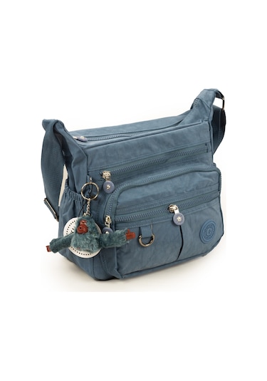 Krinkıl / Klinkır Su Geçirmez Kumaş Çok Gözlü Çapraz Kol Ve Omuz Postacı Çantası Mavi 9507 Mavi