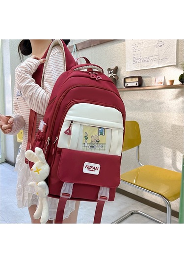 Sevimli Karikatür Desenli Yumuşak Kız Okul Çantası, Kadın Ve Genç Kızlar İçin Şık Sırt Çantası, Laptop Ve Tablet Taşımaya Uygun Öğrenci Çantası Kahverengi