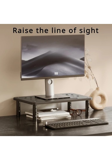 Xuweiwei Beyaz Erkonomik 3 Seviyeli Ayarlanabilir Metal Monitör Standı Ev Ofis Dizüstü Bilgisayar Kolay Montaj Kaymaz Kauçuk Gelişmiş Soğutma