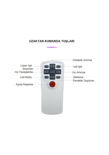 Triline Lazer Galaxy Yıldızlı Gökyüzü Projektör Gece Lambası Çok Renkli