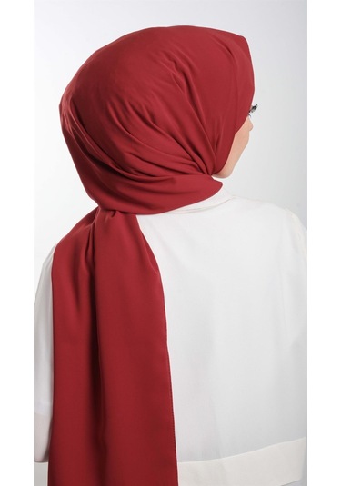 Kırmızı Düz Klasik Şal Medine İpeği Sade 202103 31 Kırmızı