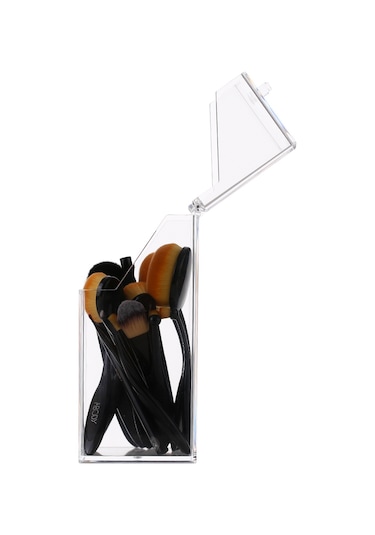 Padalink Akrilik Şeffaf Makyaj Fırça Organizer - Kapaklı Dikdörtgen Kutusu, Toz Koruma Ve Düzenli Saklama Diğer