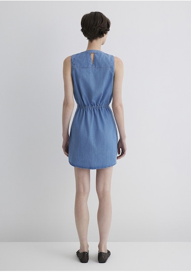 Mavi - Suzy Gold Klasik Açık Mavi Jean Elbise 130317-89756 Açık Mavi