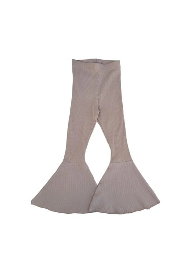 Kız Çocuk Kaşkorse İspanyol Paça Tayt Pantolon-11748 Bej