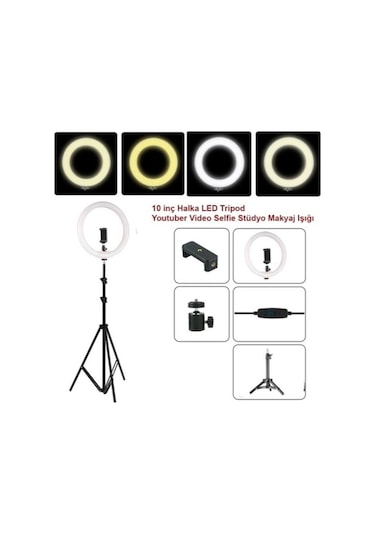 Azemax Geçmeli Tripod 10Inç Halka Led 168Cm Youtuber Video Selfi