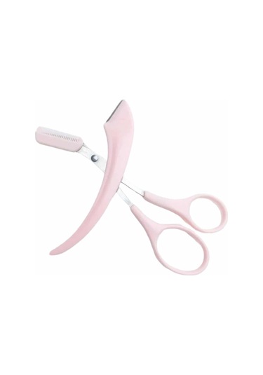 Taraklı Kaş Makası Ve Ustura Seti Kaş Düzeltme Makası Kaş Bıyık Alma Aleti 0