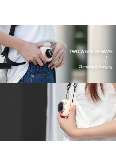 Fosenze Usb Şarjlı Boyun Tipi Mini Kamera Görünümlü El Serinletme Cihazı, 3 Kademeli Ayarlanabilir Rüzgar Hızı Beyaz