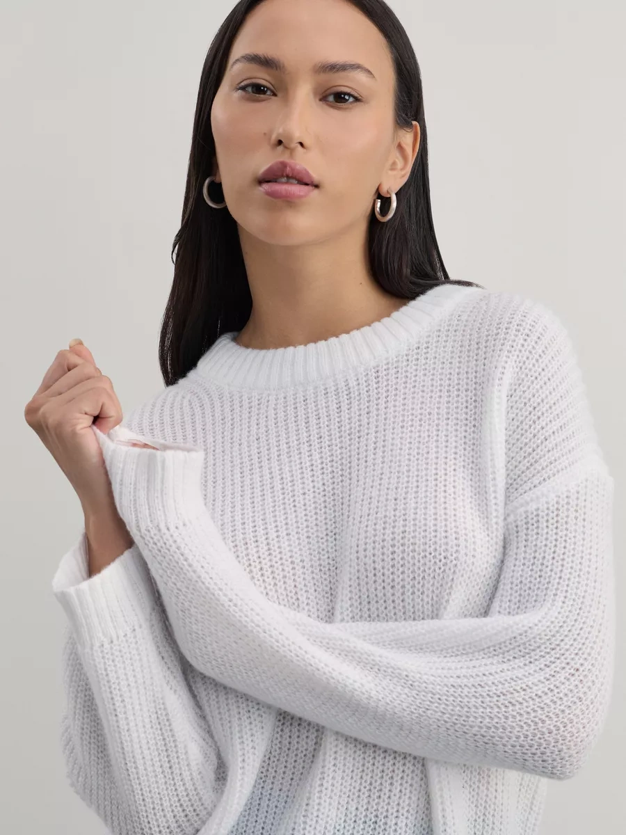 Zarına Şeffaf Örgü Jumper Kazak 180123135 Beyaz