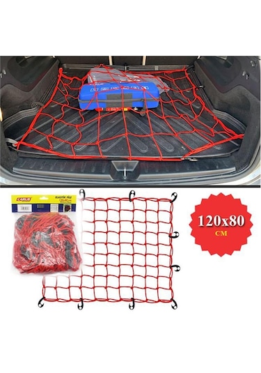Bagaj Filesi Elastik Kırmızı Çok Amaçlı 120x80cm 4620626