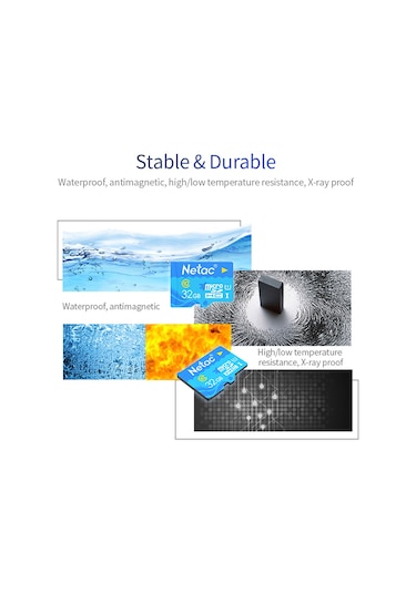 Gajeena Netac P500 16gb Mikro Sd Kart - Uhs-1 Class10, 80mb/s Hızlı Okuma, Kameralar, Araç Kaydediciler İçin Dayanıklı Hafıza Kartı