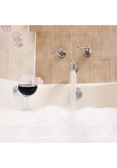 Mutfak Küvet Duvara Montaj Vantuz Akrilik Tek Şarap Cam Raf Tutucu Diğer