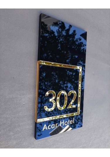 Glossy Black Serisi Özelleştirilebilir Kapı Numarası
