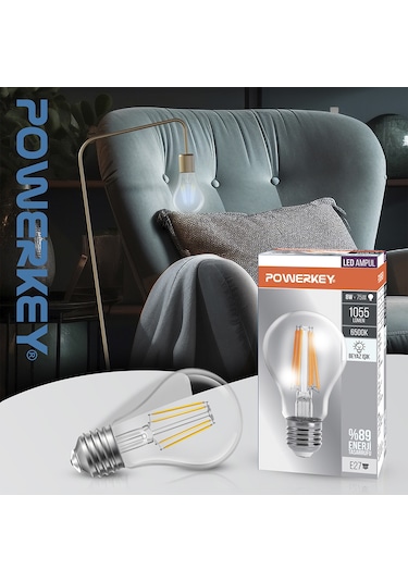Powerkey Led Filament Ampul - Beyaz Işık