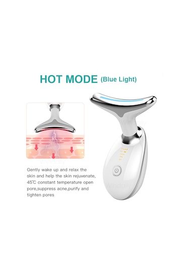 Ems Microcurrent Led Foton Terapi Titreşimli Yüz Masaj Aleti Beyaz