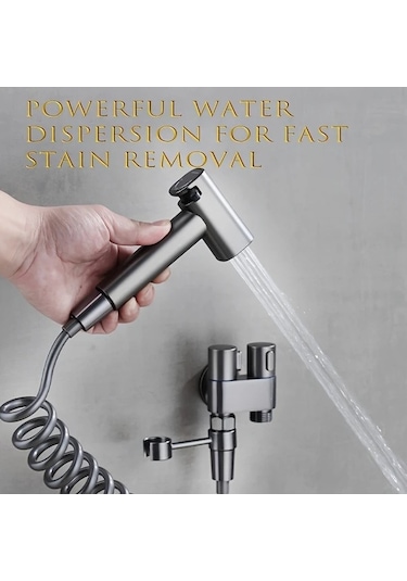 Fastbuy Challenger Siyah Çift Fonksiyonlu Yüksek Basınçlı Püskürtme Tabancası Seti Banyo Çamaşır Kiti Siyah