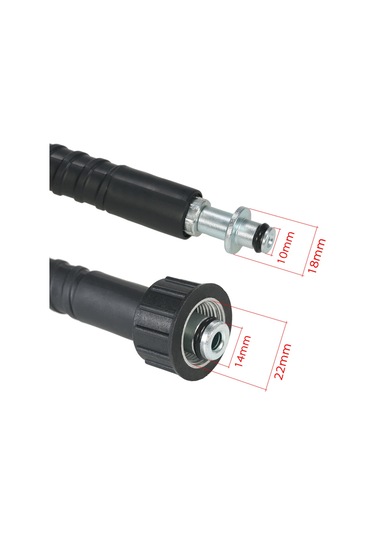 Symbee 8 Metre 1200 Psı Pvc Yıkama Makinesi Hortumu - Kırılmaya Dayanıklı, Esnek, 10mm-22mm Uçlar, Flaş Montajlı Aksesuar