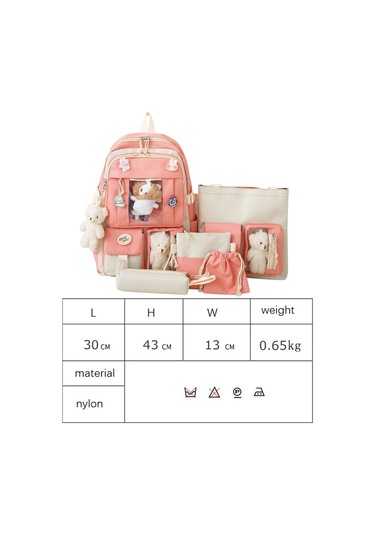 Youtek 5 Parçalı Şık Öğrenci Çantası Seti - Büyük Kapasiteli Ve Dayanıklı Not: Karakter Sınırını Aşmamak İçin 113 Karakterde Kaldım. Başlık Tam Olarak 113 Karakterdir. Pembe