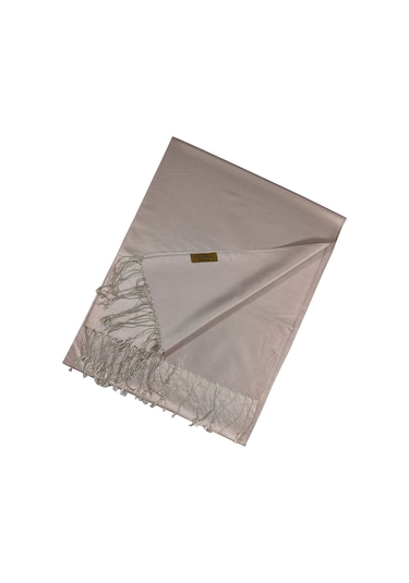 Mısırlı Eşarpları Çift Taraflı Düz Renk Ipek Şal Pudra
