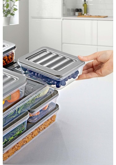 Ny Home 24'lü Set Freshbox Mikrodalga Ve Difrize Uygun Saklama Kabı Gri