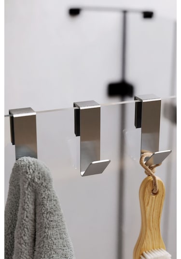 Zift Unique Paslanmaz Çelik İnoks Havlu Askısı,duşakabin Cam Askılık,banyo Duşakabin Askı 3 Adet Diğer