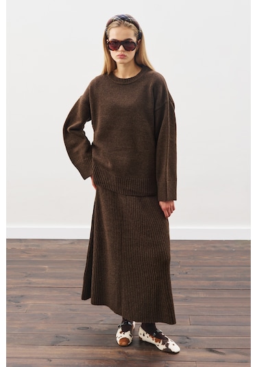 Chunky Oversıze Kazak Kahverengi Kahverengi