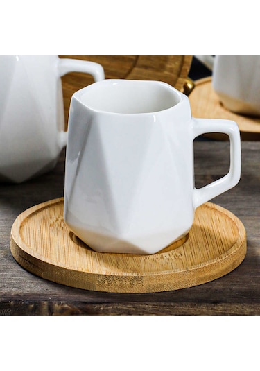 Perotti 12647 Emils Bambu Tabaklı 6 Kilişik 12 Parça Kahve Fincan Takımı