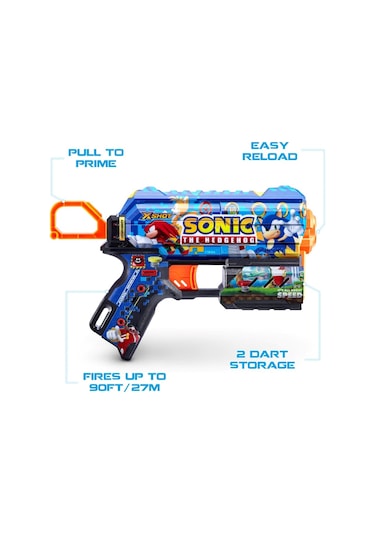 X-shot Skins Flux Sonic The Hedgehog 8 Mermili Sünger Dart Atan Silah 21 Cm Sonic Team