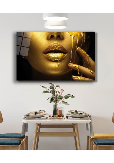 Gold Kadın Cam Tablo