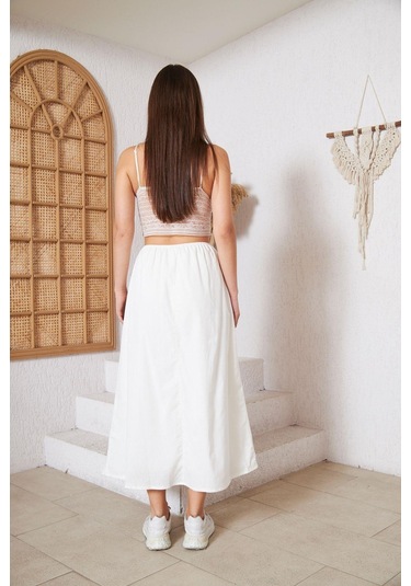 Ekru Astarlı Etek Dm2006 Ekru
