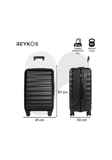 Reykos Rey-way Siyah Orta Boy Valiz