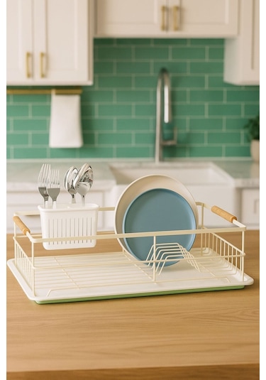 Suntel Bulaşıklık Tabaklık Tezgah Üstü Bulaşıklık Bulaşıklık Sepeti Bulaşık Kurutmalık Paslanmaz Bej