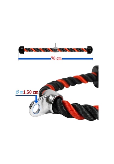Xtreme Fitness Triceps Halatı Kırmızı Siyah Kırmızı - Siyah