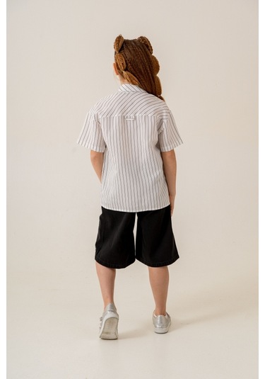 Kız Çocuk Bebe Yaka Yarım Kol Gömlek 3171 Beyaz