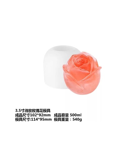 Geeksen Üç Boyutlu Gül Buz Küpü Silikon Kalıp Viski Buz Topu Buz Yapma Gül Kalıbı Kek Kalıbı 1.5 İnç Çok Renkli