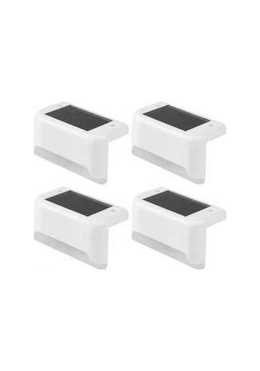 Besthome1 Dış Mekan Güneş Enerjili Basamak Lambası, Ip65 Su Geçirmez Led Bahçe Duvar Merdiven Işığı, 4'lu Paket, Beyaz Kasa Sı Beyaz