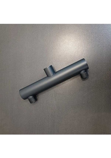 Fastbuy Siyah Paslanmaz Çelik Duş Kolu - Çift Çıkış Bağlantı - Dayanıklı Evrensel Banyo Aksesuarı Siyah