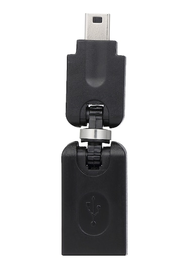 Gajeena Araç Otg Adaptörü Mini Usb 5pin Erkekden Usb2.0 Dişiye 360 Döner 90 Katlanır Siyah Usb Flash Disk, Kart Okuyucu Bağlanır