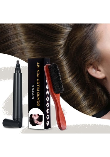 Suntek Sakal Dolgu Kalemi Fırça Arttırıcı Bıyık Kahverengi Kahverengi