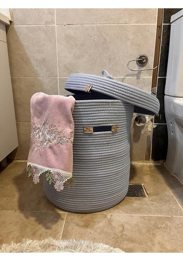 Zengin Design Home Banyo Camaşır Sepeti Zdh-051 Bebe Mavi