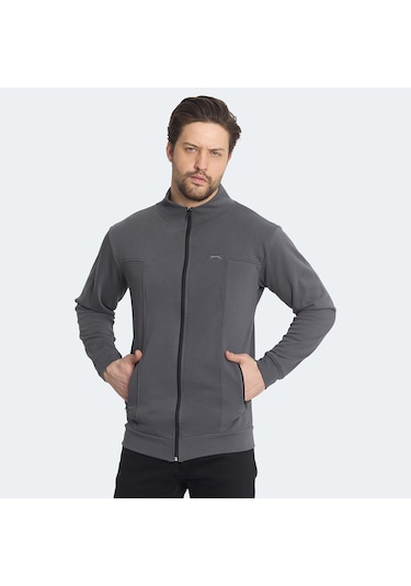 Slazenger KAGISONA IN Erkek Sweatshirt Koyu Gri