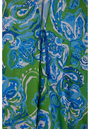 Defacto Regular Fit Tropikal Desenli Şifon Plaj Kimono-fall İn Love E8221ax25spgn314 Yeşil