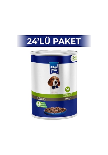 Paw Paw Jelly Kuzu Etli Yavru Köpek Konserve Maması 24 x 400 G