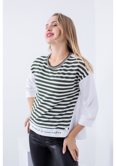 Cliche Kadın, Etek Ucu Ve Arkası Baskılı, Sweatshirt. Çok Renkli