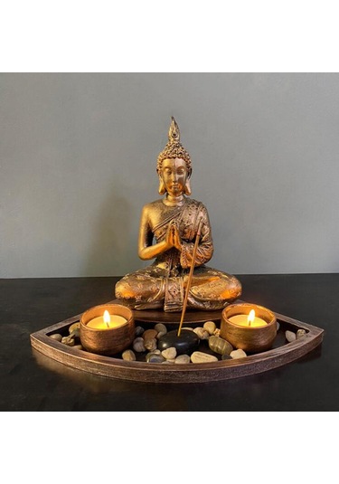 Suntek Süsler Bahçe Odası B Için Mumluk Reçine Tay Doğal