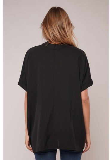 Gabria Hakim Yaka Bluz Siyah