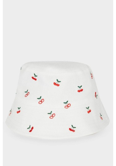 DeFacto Kız Çocuk Desenli Pamuklu Bucket Şapka D8414A825SMWT1