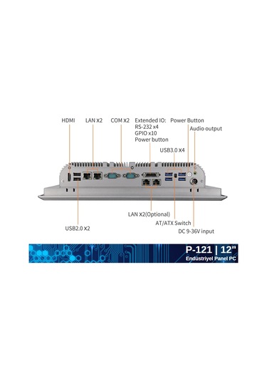 Maxwera P-121 i5-8260U 8 GB 256 GB SSD 12.1" Free Dos AIO Masaüstü Bilgisayar