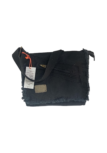 Vintage Salaş Orta Boy Unisex Günlük Çapraz Postacı Tablet Çantası M 32 Cm X 27 Cm Siyah